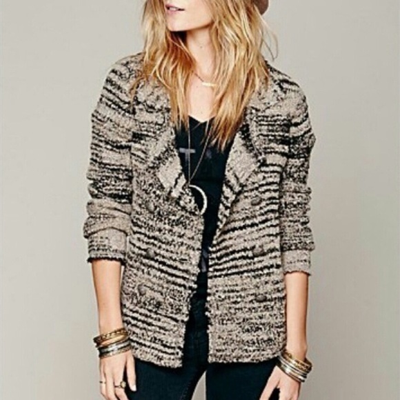 Free People Sweaters - Free People Zebra Boucle Wool Blend Jacket
Size XS